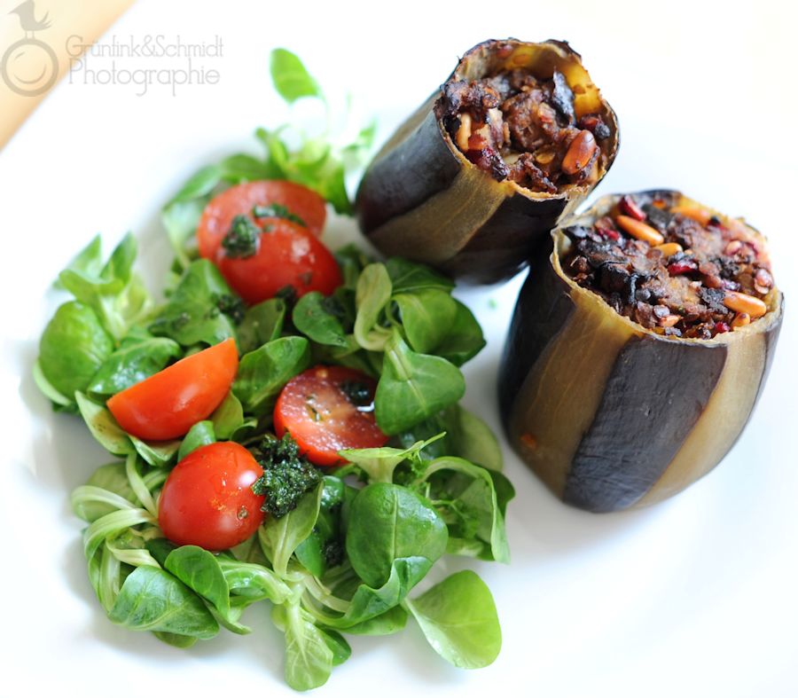 Filled Eggplant, Oriental Style & Vegan